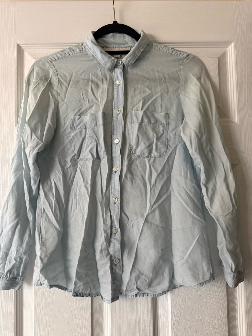 LOFT Light Blue Casual Button-Down Shirt